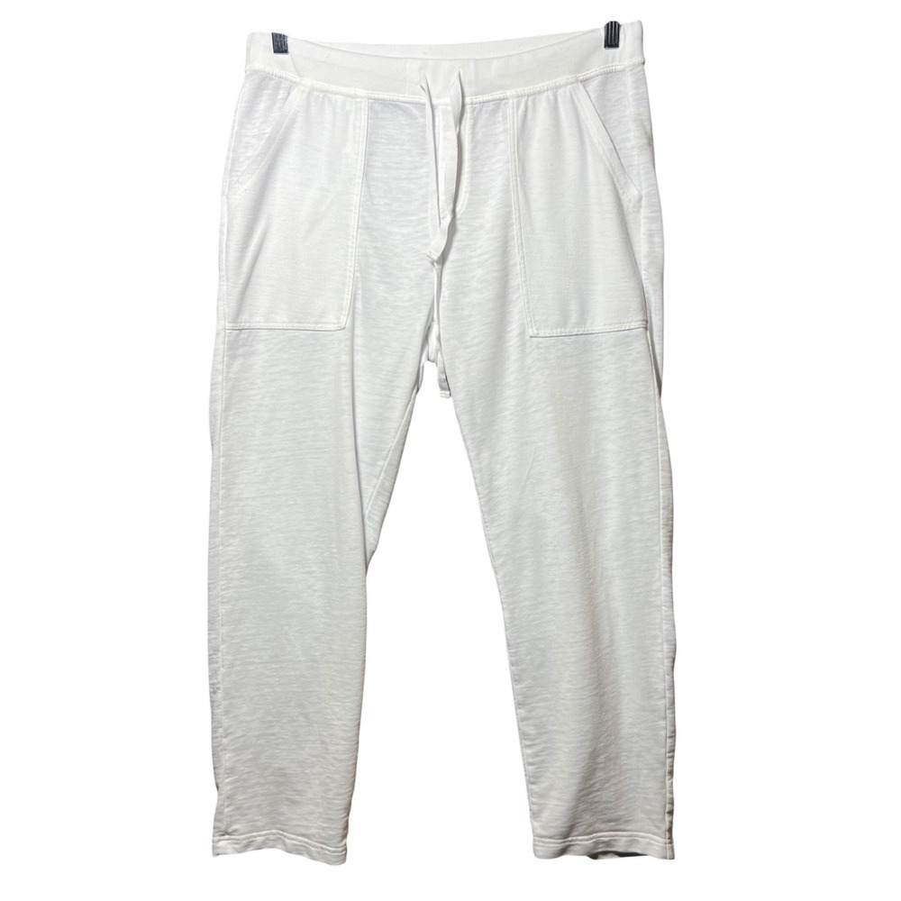 Wearables Pants White Slub Cotton Drawstring Patch Pocket Medium‎